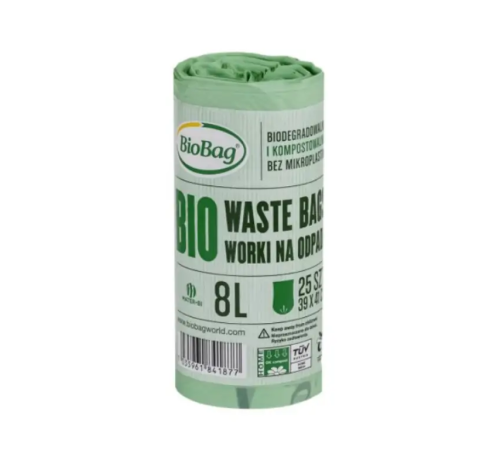 BioBag Biodegradowalne worki na odpady organiczne 8L, 25 sztuk