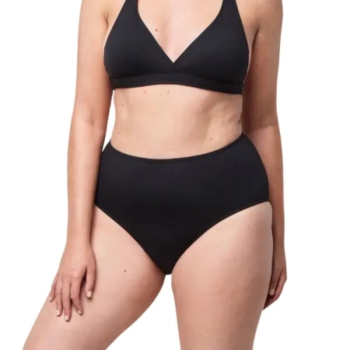 WUKA Kąpielowe majtki menstruacyjne SWIM HIGH, czarne, lekkie krwawienie.webp