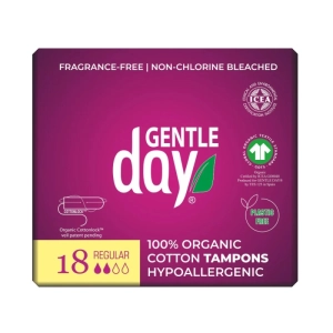 Gentle Day Tampony 100% certyfikowanej bawełny ekologicznej, Regular, 18 szt.