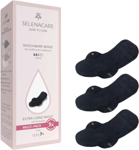 Selenacare Wielorazowa podpaska na noc, rozmiar 3+, 25 ml, 3 sztuki
