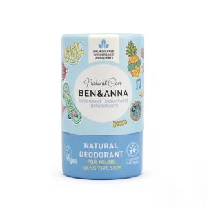 Ben & Anna Naturalny dezodorant dla dzieci, do młodej i wrażliwej skóry, niebieski, 7+, 25 g