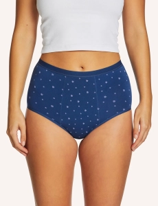 Love Luna Majtki menstruacyjne FULL BRIEF Blue Blossom, średnie krwawienie
